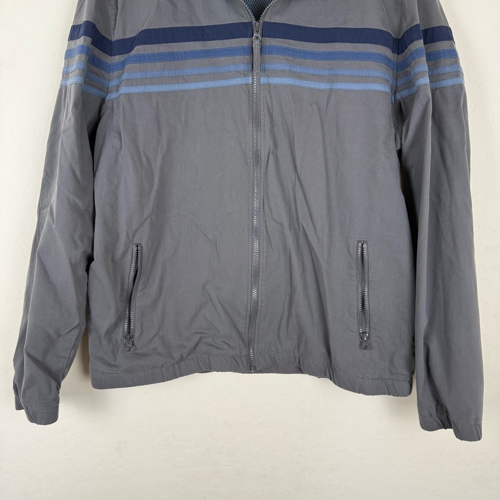 Marine Layer Gray Lightweight Jacket with Blue Stripe Accents - Picture 9 of 11